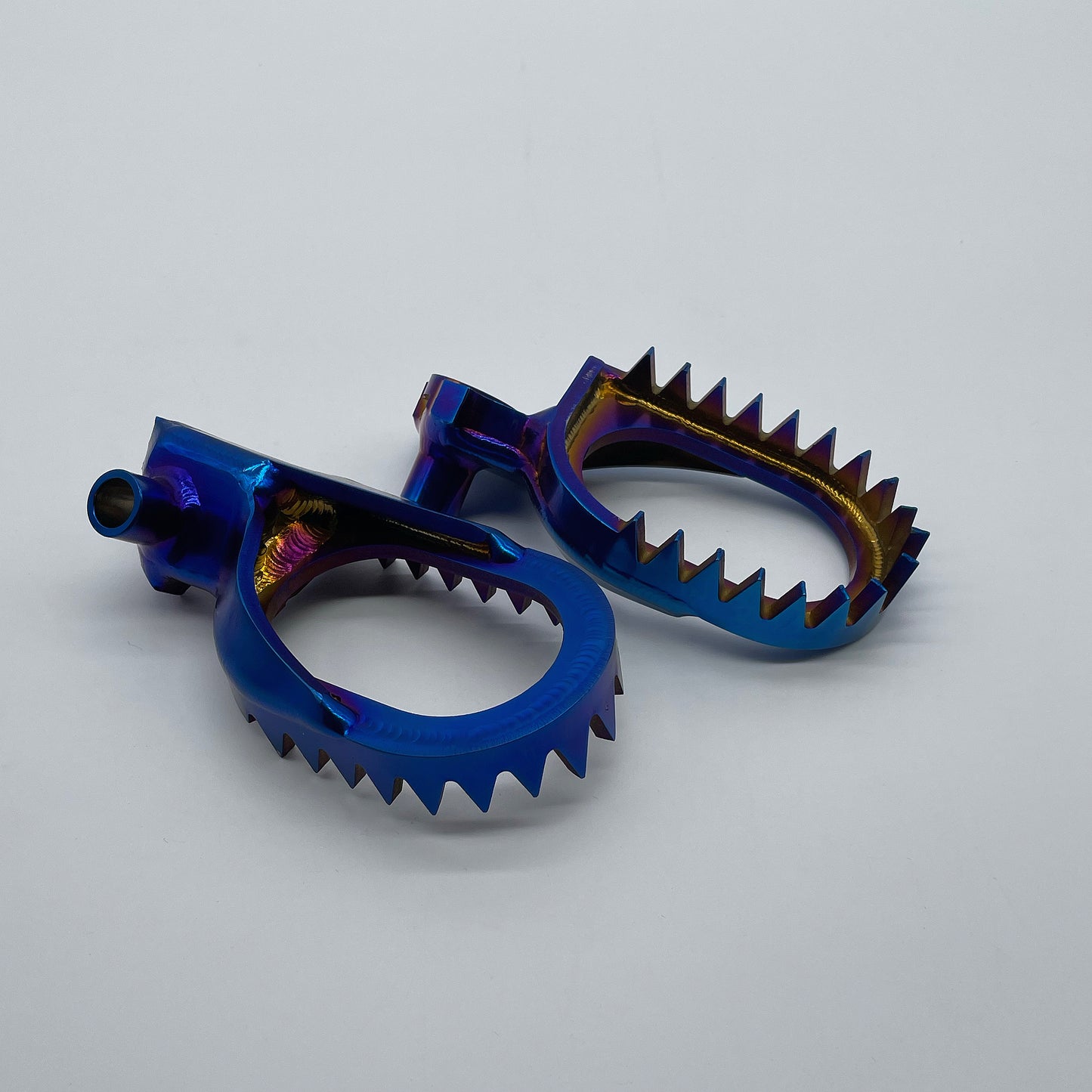 Titanium footpegs burnt blue for dirt bike YAMAHA yz/yzf 125 250 450