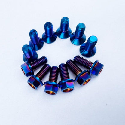 Titanium Front And Rear Brake Rotor Bolts Kit YAMAHA Burnt Blue(12PCS)