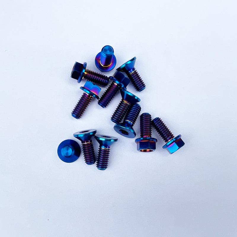 Titanium Front And Rear Brake Rotor Bolts Kit YAMAHA Burnt Blue(12PCS)