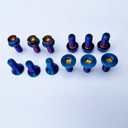 Titanium Front And Rear Brake Rotor Bolts Kit YAMAHA Burnt Blue(12PCS)